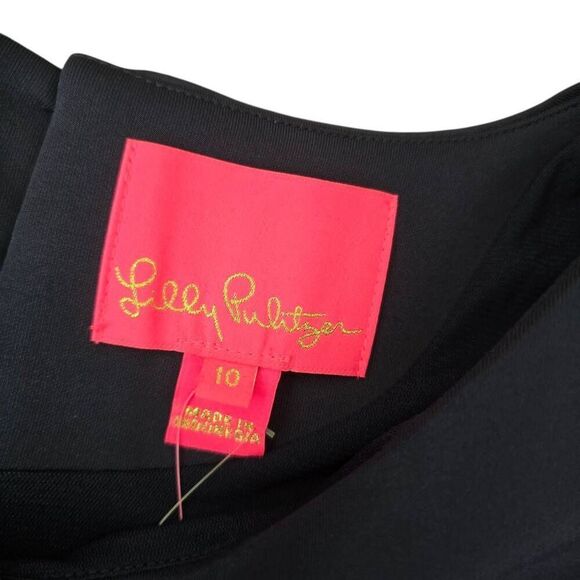 Lilly Pulitzer Fit & Flare Klara Dress Women's 10 Blue Exposed Zip Party Stretch - Picture 5 of 8